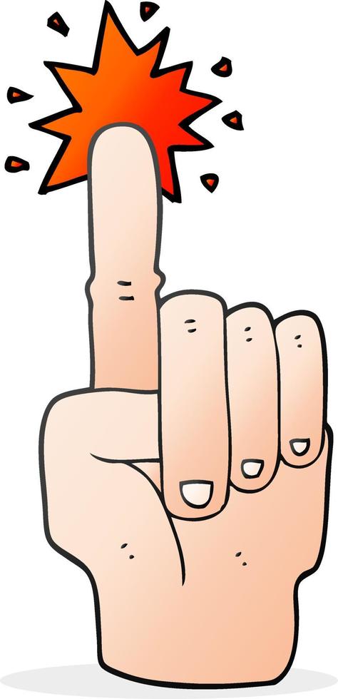 freehand drawn cartoon pointing hand vector