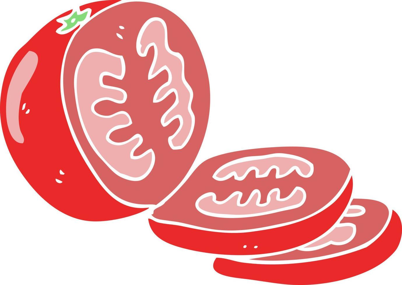 ilustración de color plano de tomate en rodajas vector