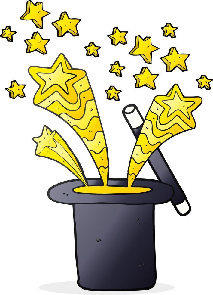 freehand drawn cartoon magician s top hat vector