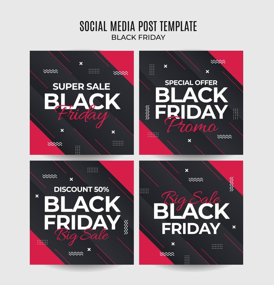 Black Friday sale banner. Social media vector illustration template for website and mobile website development, email and newsletter design, marketing material.