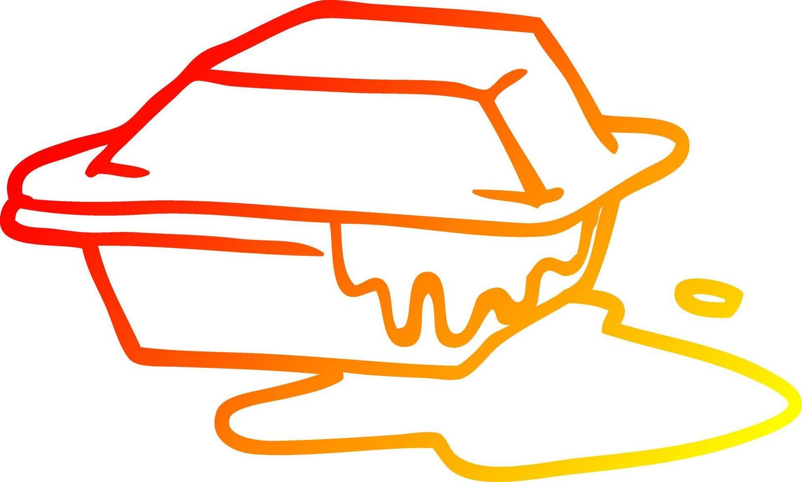 warm gradient line drawing cartoon cheesy takeout vector