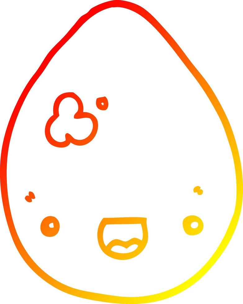 warm gradient line drawing cartoon egg vector