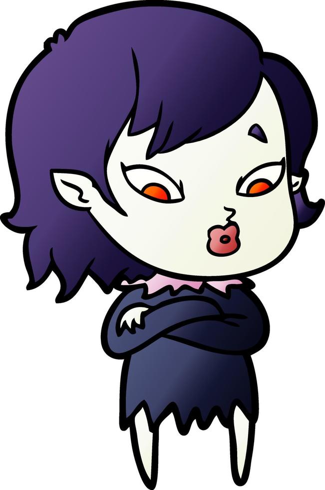 cute cartoon vampire girl vector