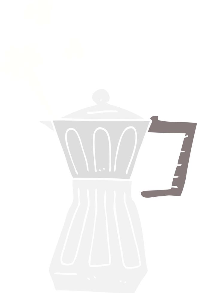 flat color illustration of espresso stovetop maker vector
