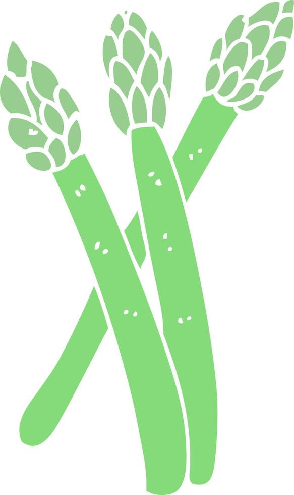 flat color illustration of asparagus vector