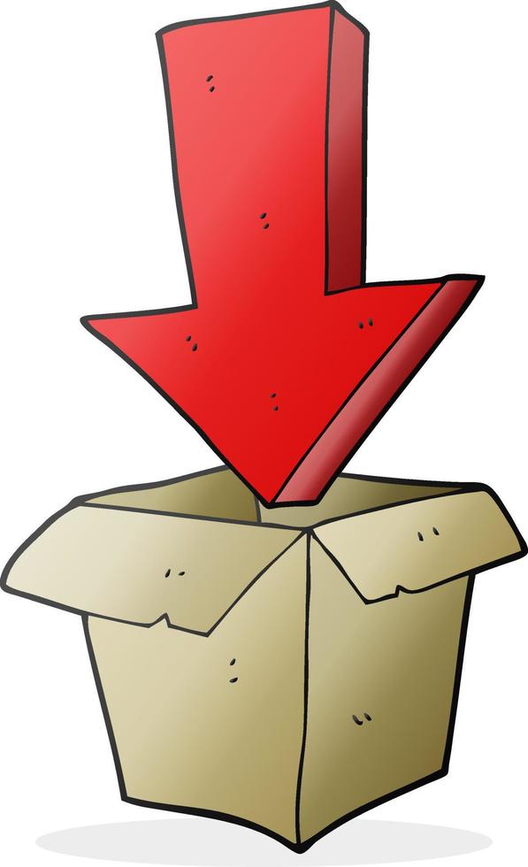 freehand drawn cartoon empty box with arrow vector