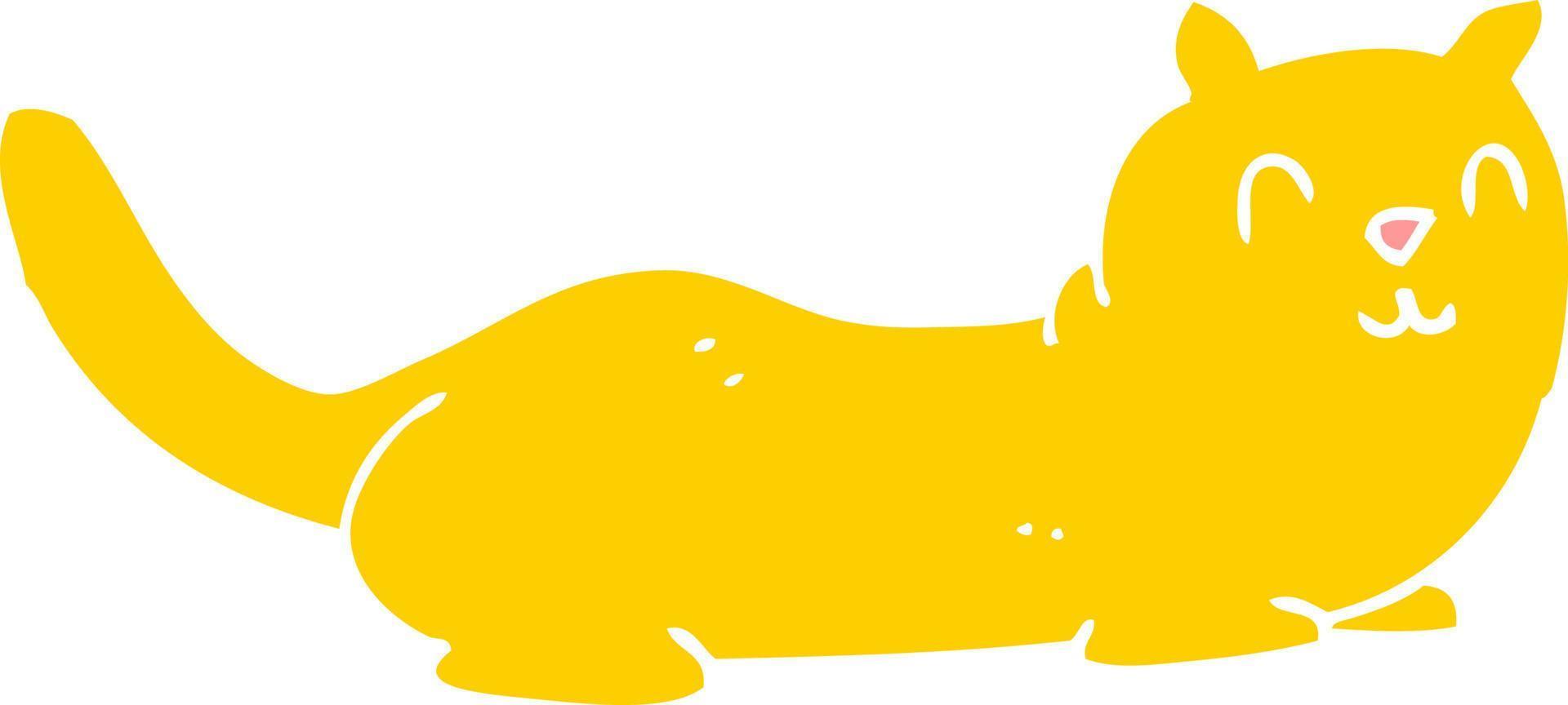 flat color illustration of cat vector