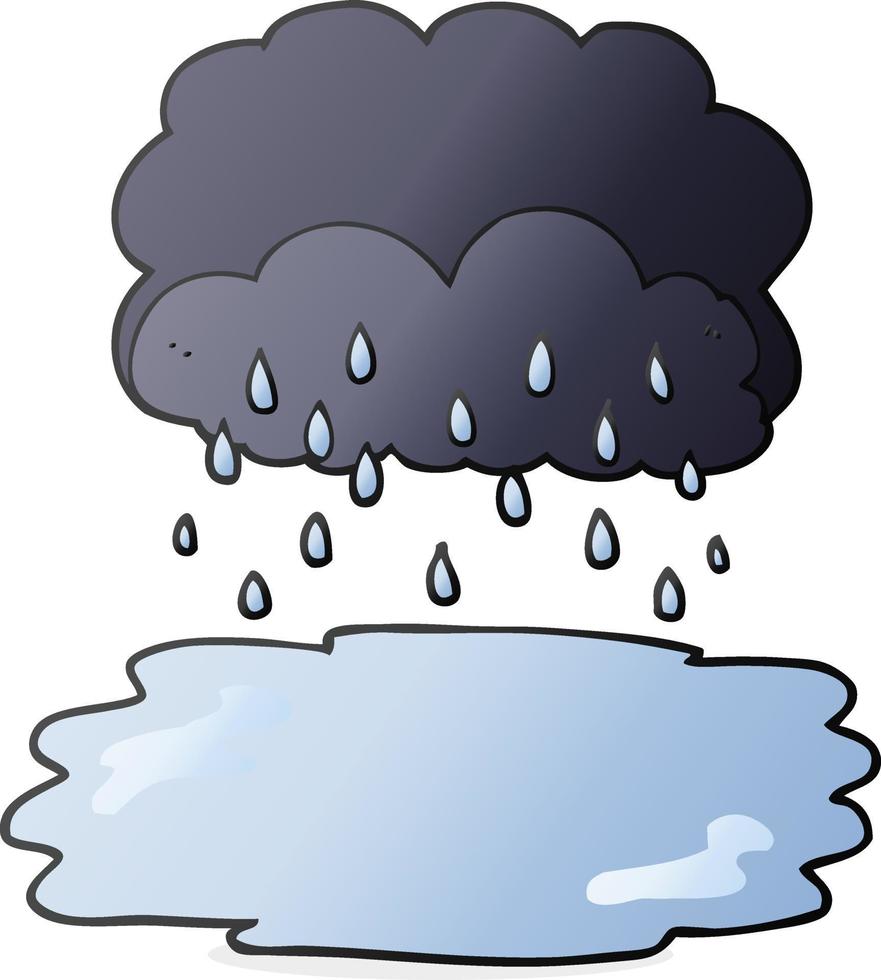 freehand drawn cartoon rain cloud vector