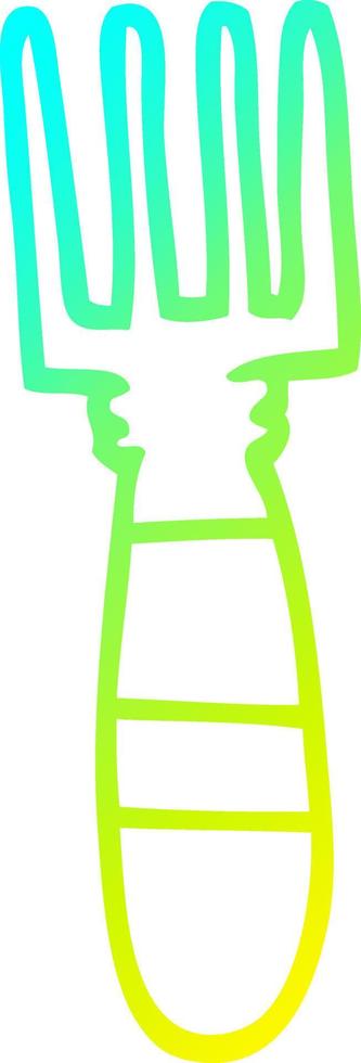 cold gradient line drawing cartoon fork vector