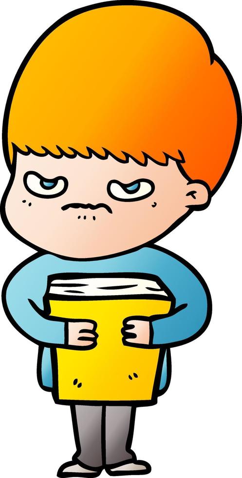 annoyed cartoon boy vector