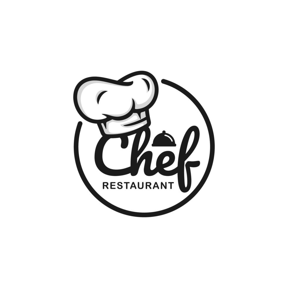 Ilustración de vector de diseño de logotipo de chef. logotipo del restaurante