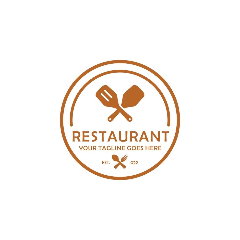 Restaurant simple flat logo design vector