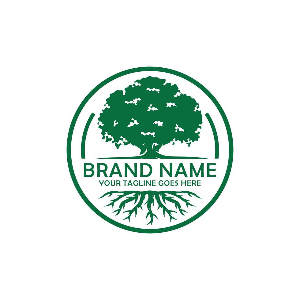 Oak tree logo design vector
