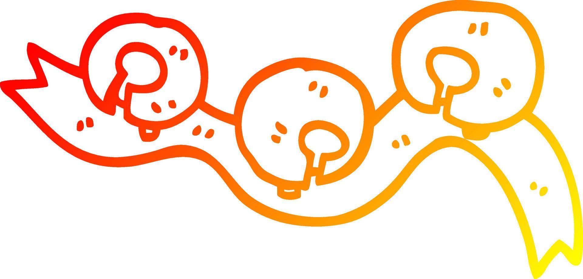 warm gradient line drawing cartoon jingle bells vector