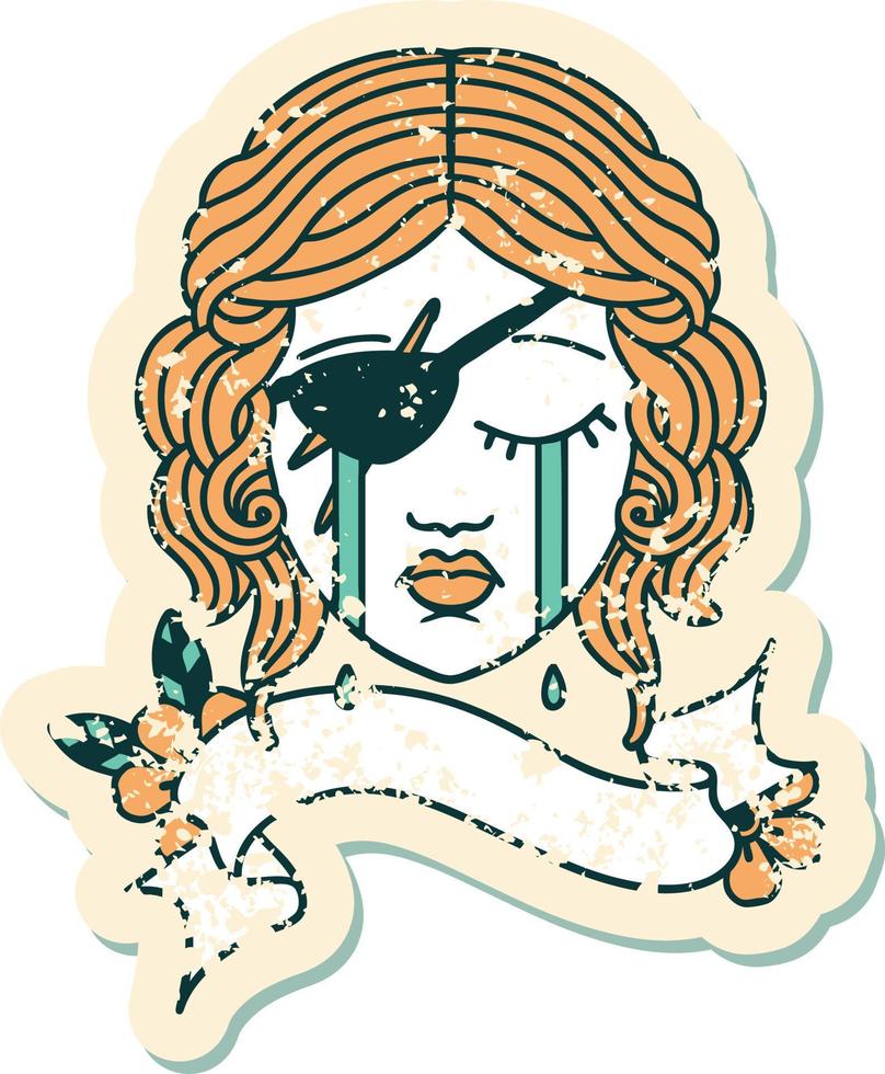 Retro Tattoo Style human rogue character face vector