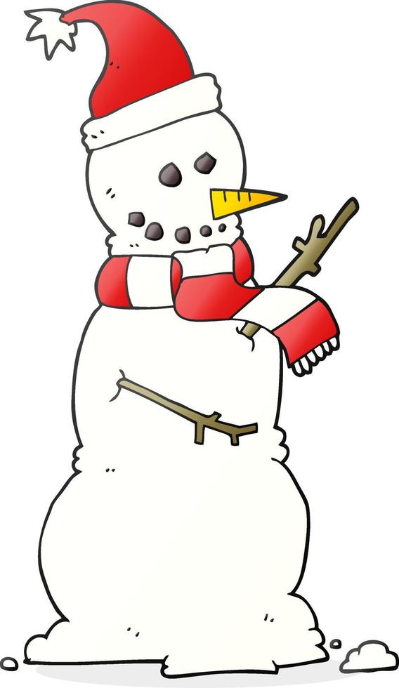 freehand drawn cartoon snowman vector