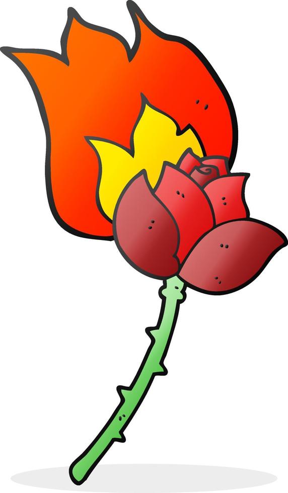 freehand drawn cartoon rose vector