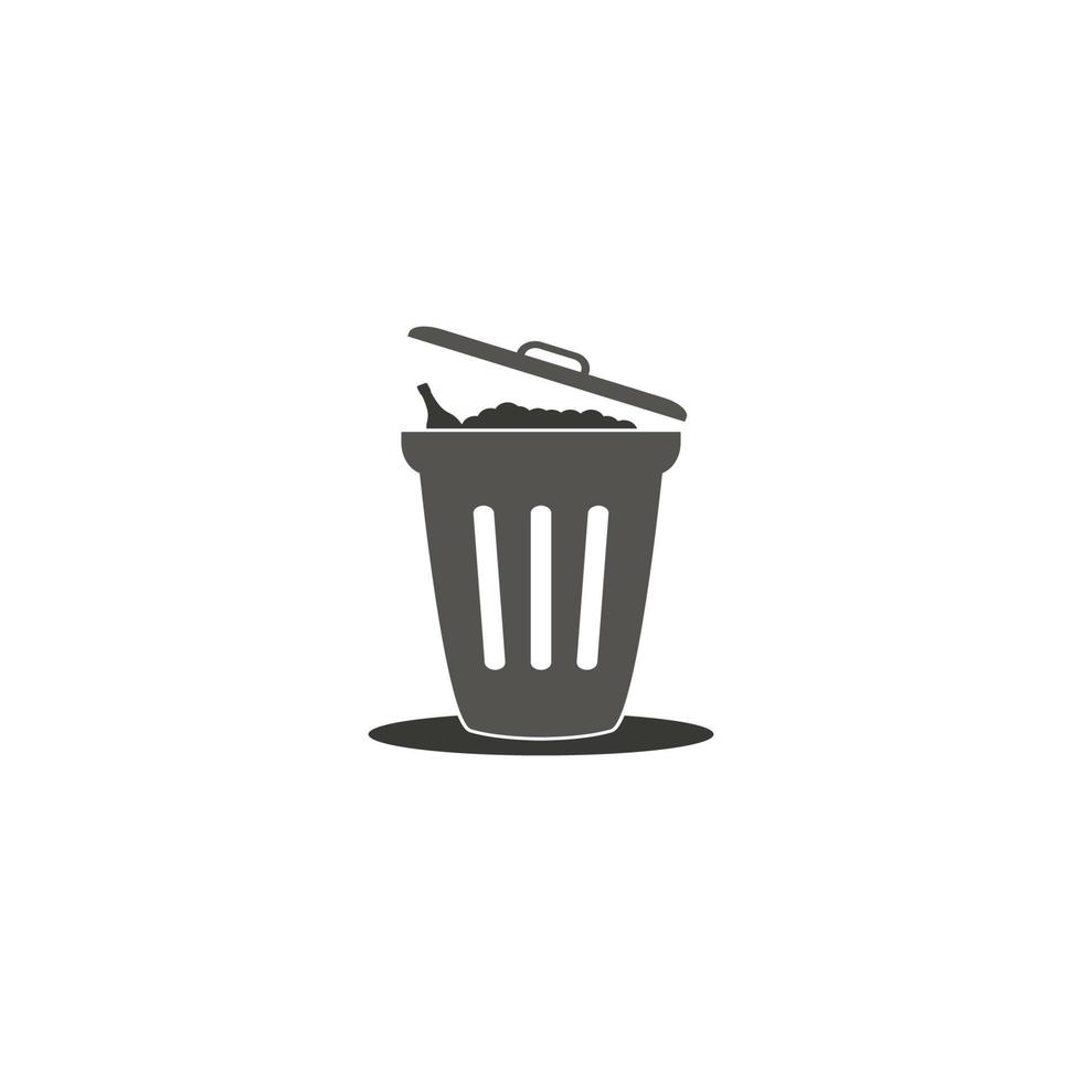 trash can icon vector logo design