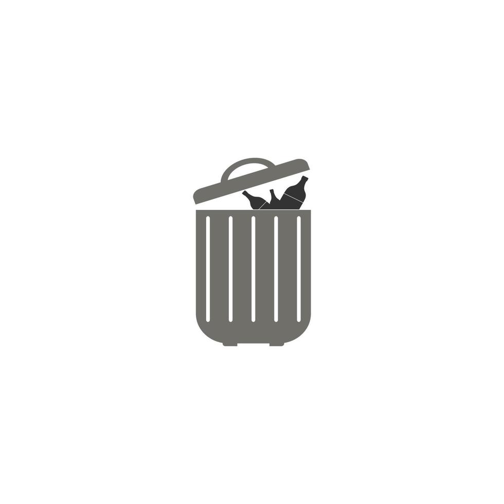 trash can icon vector logo design