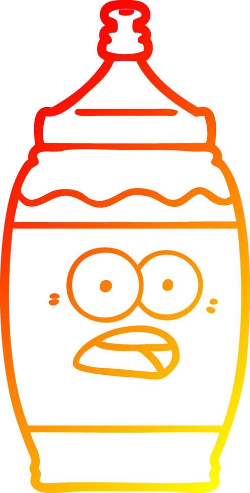 warm gradient line drawing cartoon sports drink vector