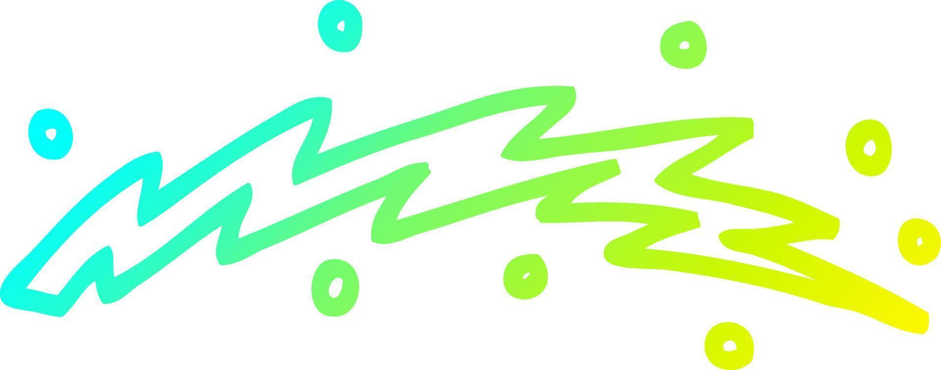 cold gradient line drawing cartoon lightning bolt vector