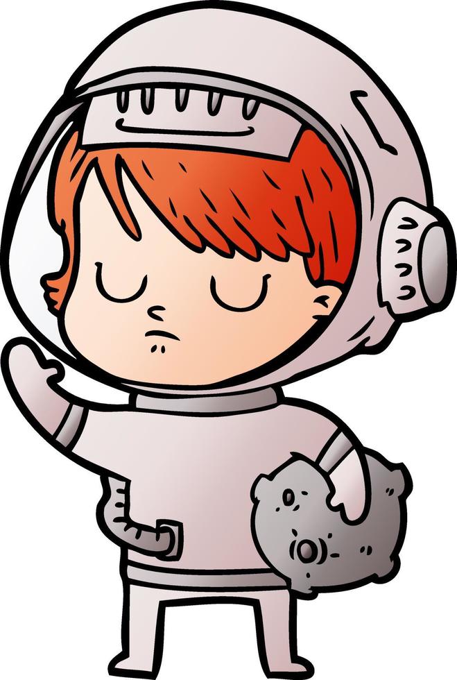 cartoon astronaut woman vector