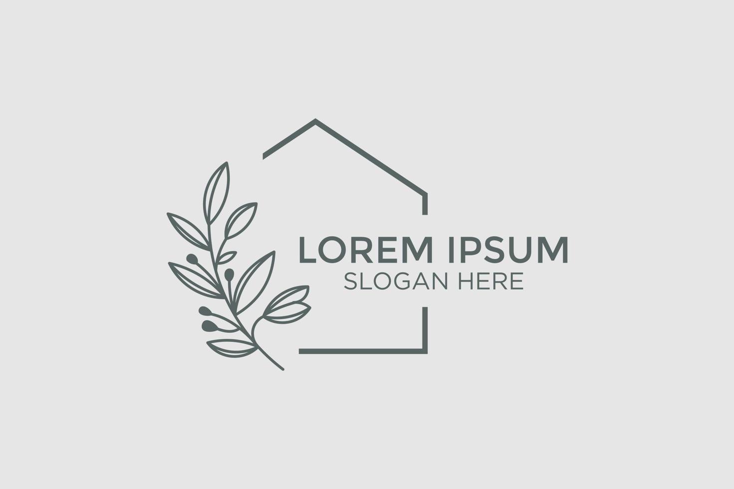 minimalist style home decor logo design vector