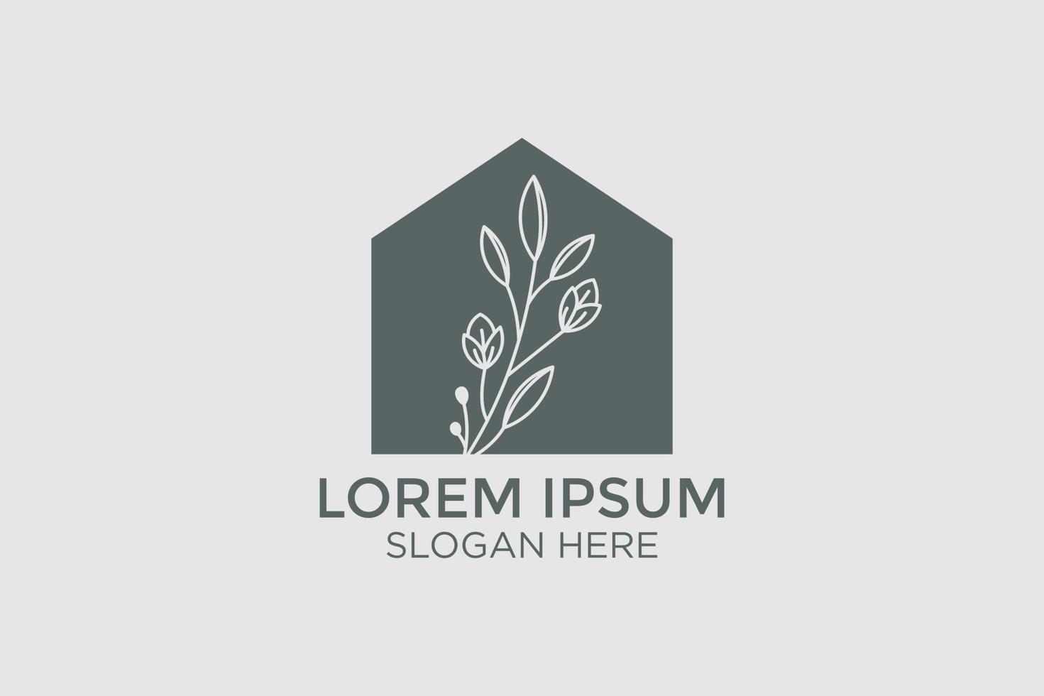 minimalist style home decor logo design vector