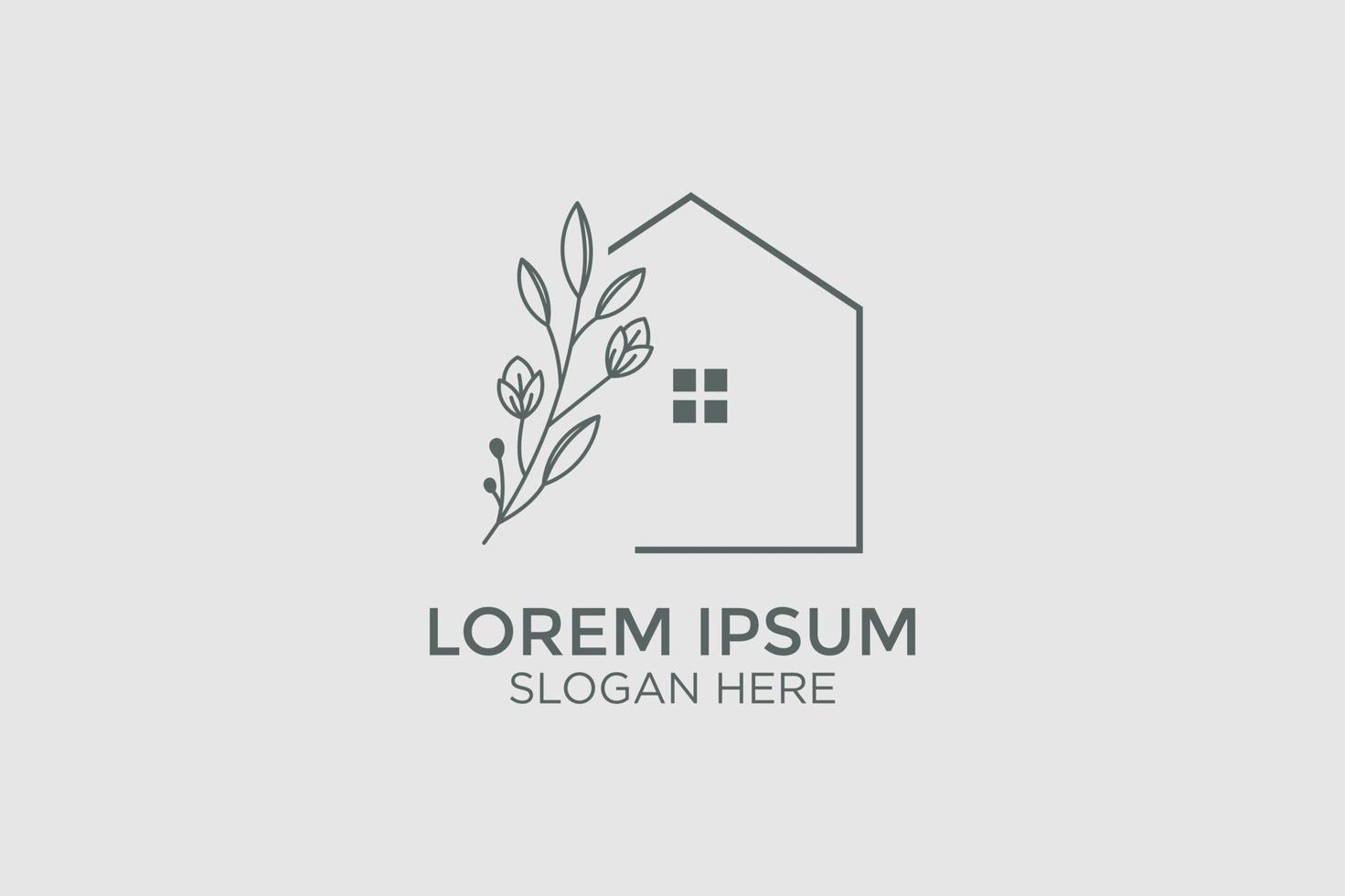 diseño de logotipo de decoración del hogar de estilo minimalista vector