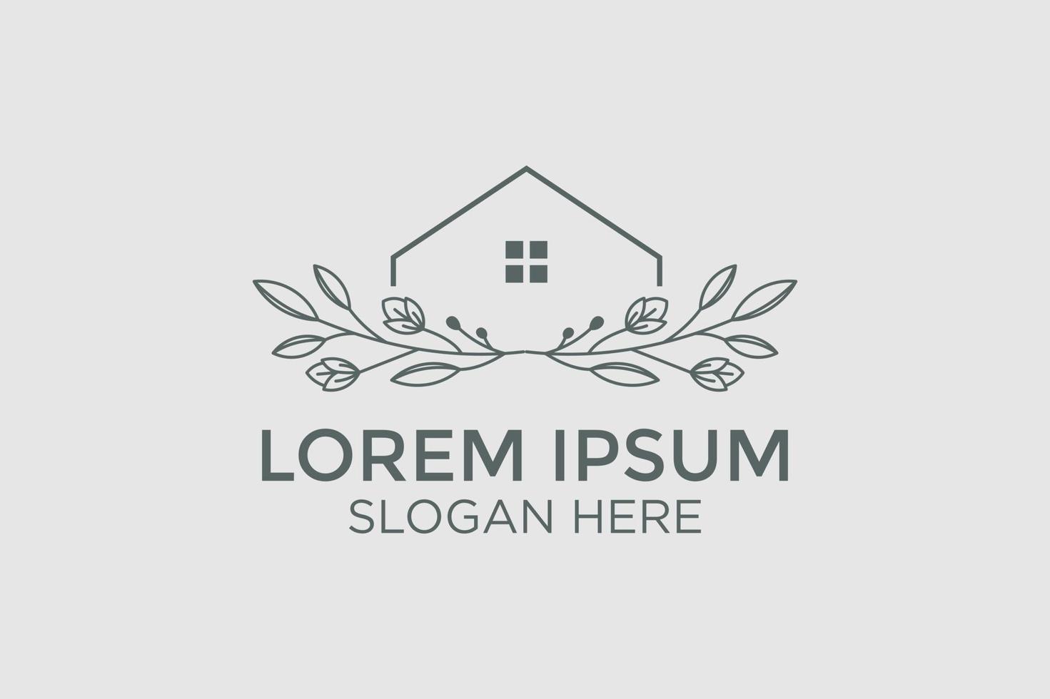 minimalist style home decor logo design vector