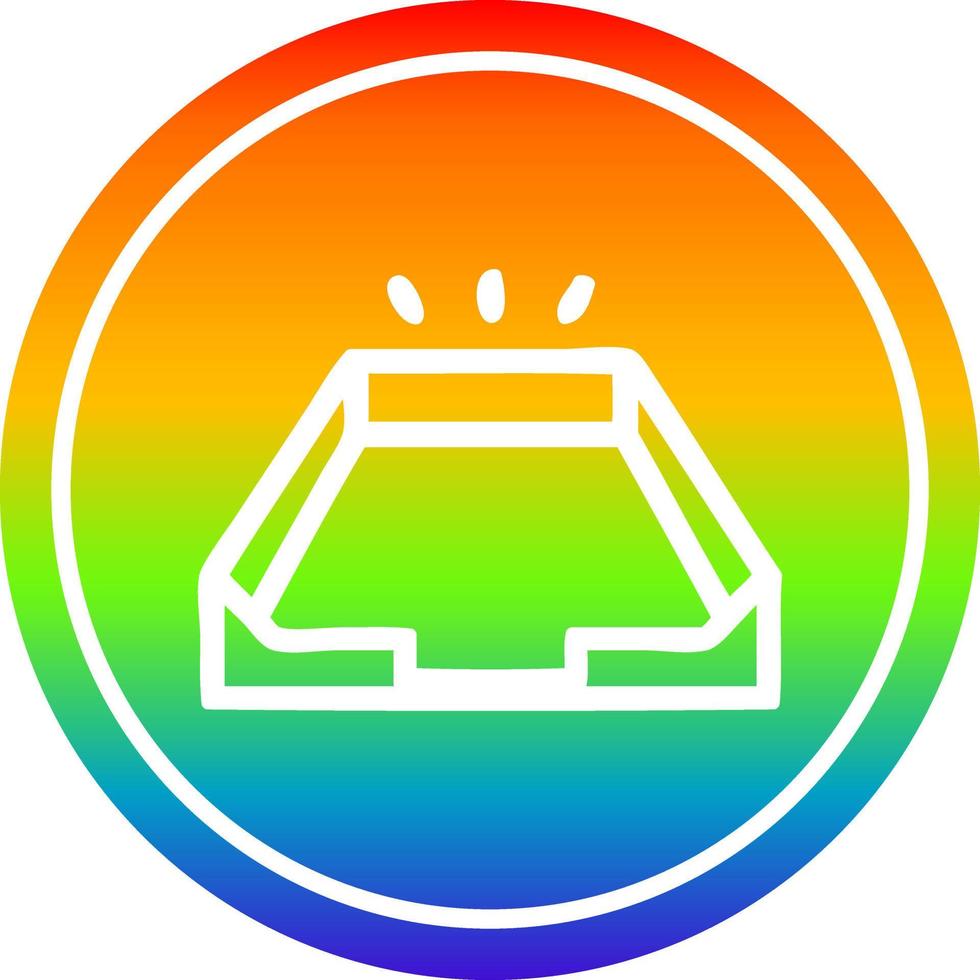 empty in tray circular in rainbow spectrum vector