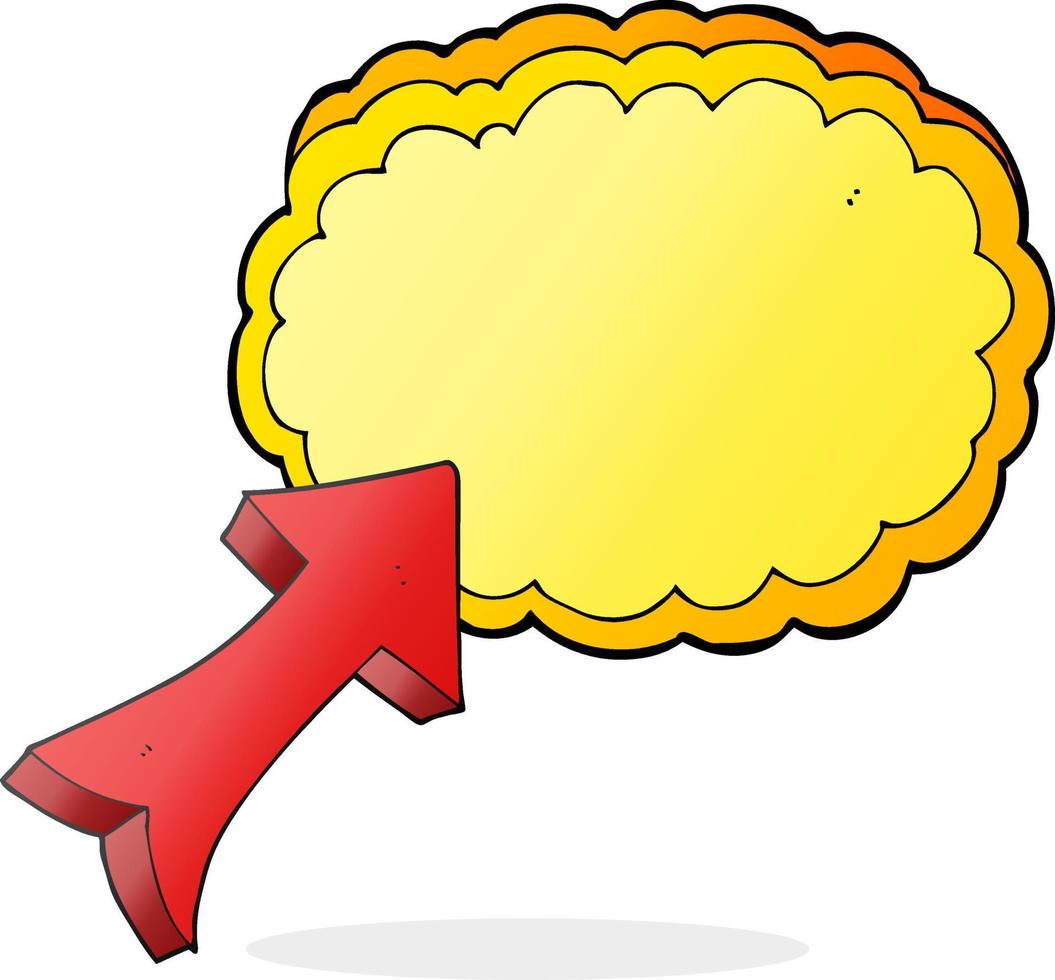 freehand drawn cartoon pointing arrow vector