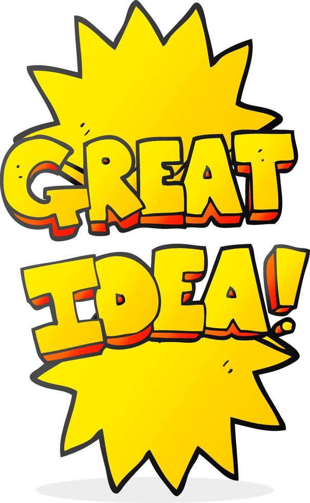 freehand drawn cartoon great idea symbol vector