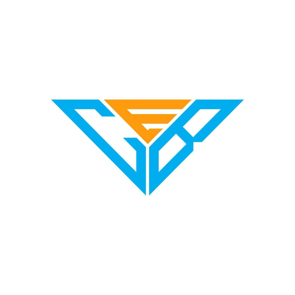 diseño creativo del logotipo de la letra ceb con gráfico vectorial, logotipo simple y moderno de ceb en forma de triángulo. vector