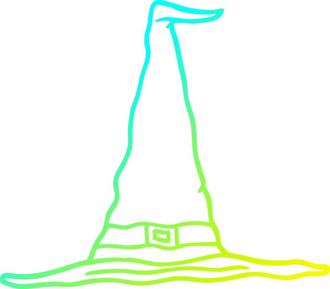 cold gradient line drawing cartoon witch hat vector