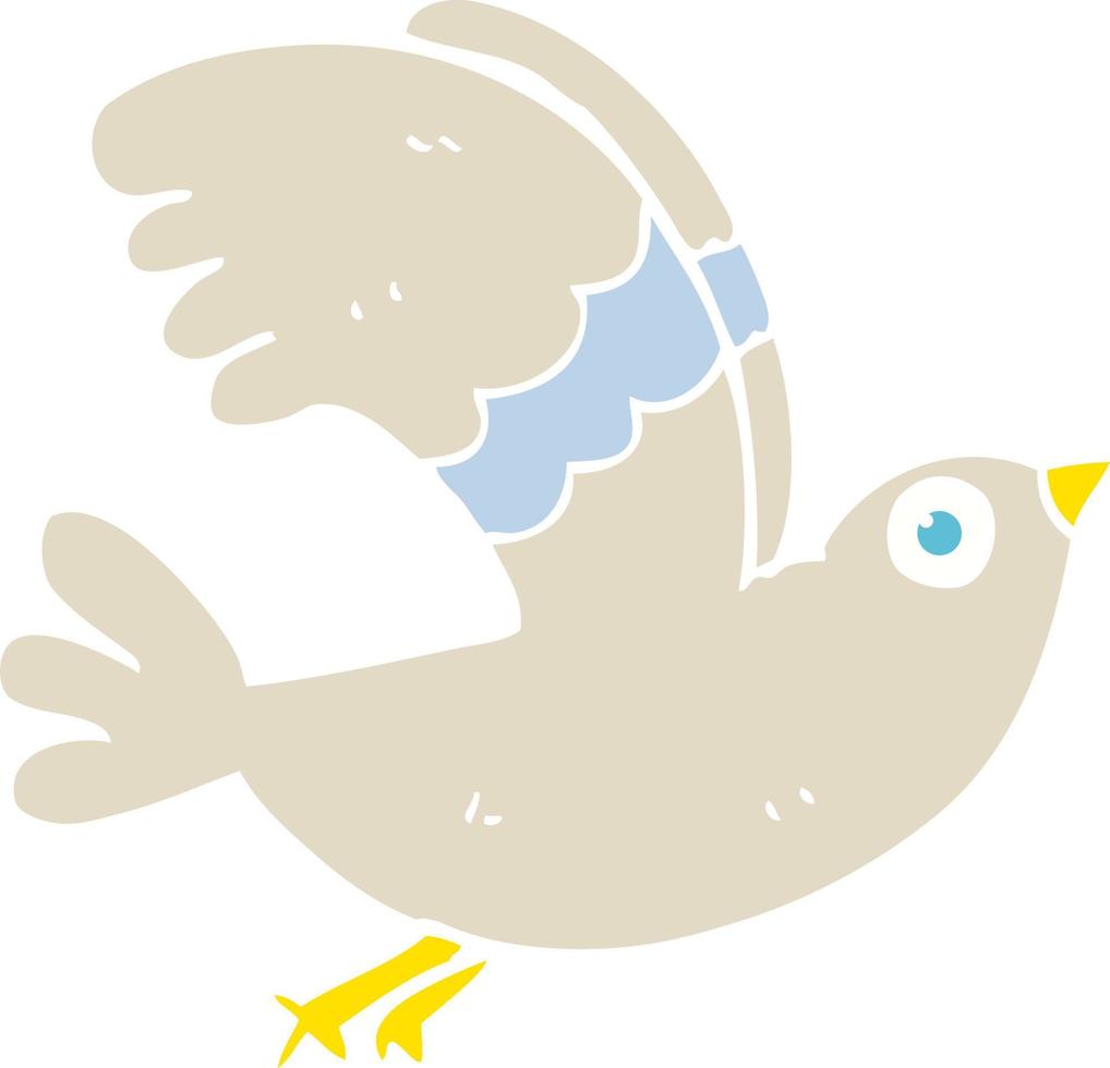 ilustración de color plano de pájaro vector