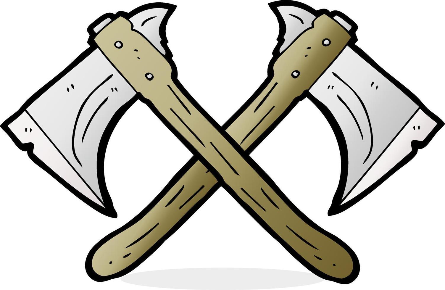 freehand drawn cartoon crossed axes vector
