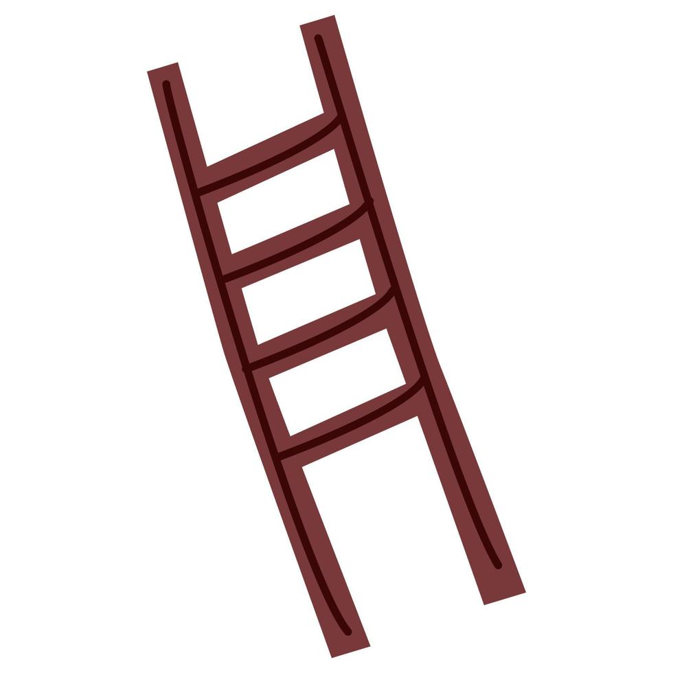 Icon of a cute hand drawn doodle wooden stairs.Single design graphic element. vector