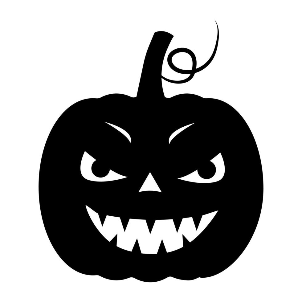 coloque la calabaza en el fondo blanco para la ilustración de vector de halloween de vacaciones.