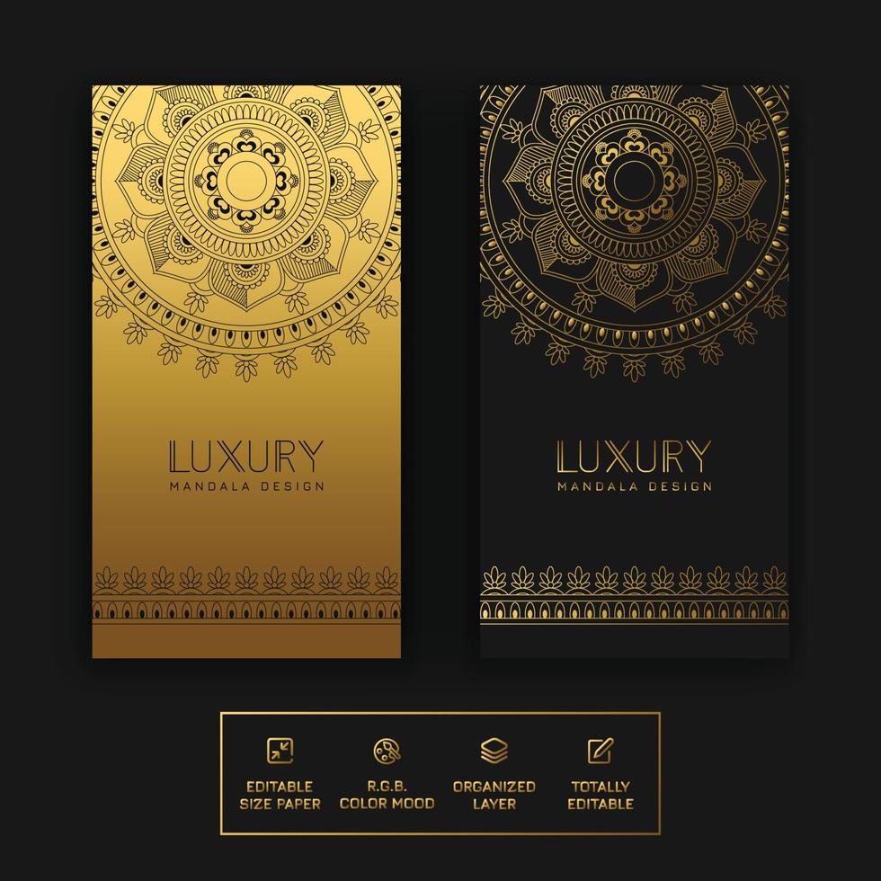 Luxury colorful mandala wedding card background for all vector