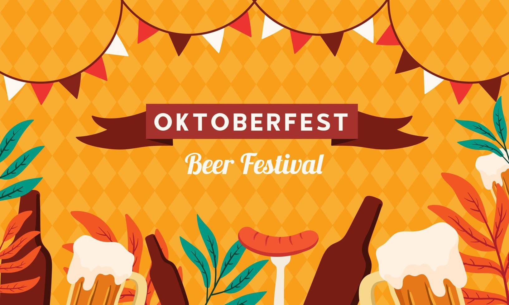 fondo de oktoberfest. cartel del evento del festival de la cerveza oktoberfest. vector