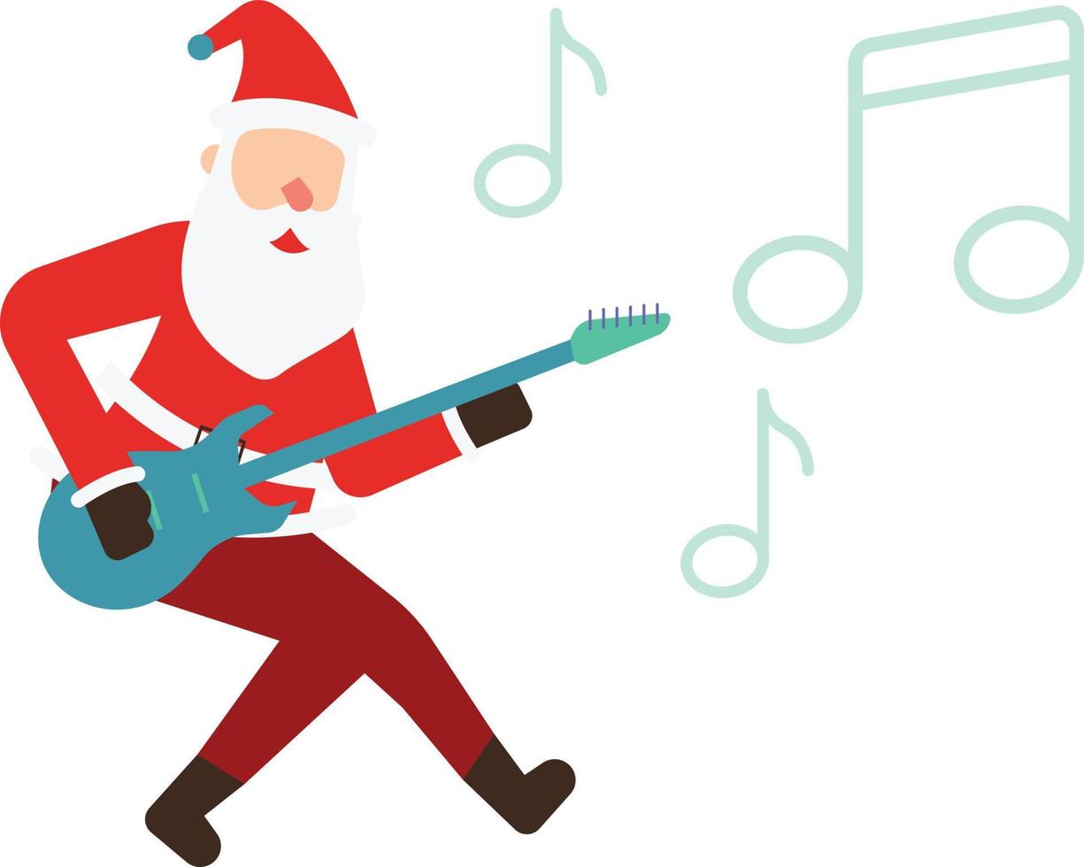 Santa is playing the guitar. vector