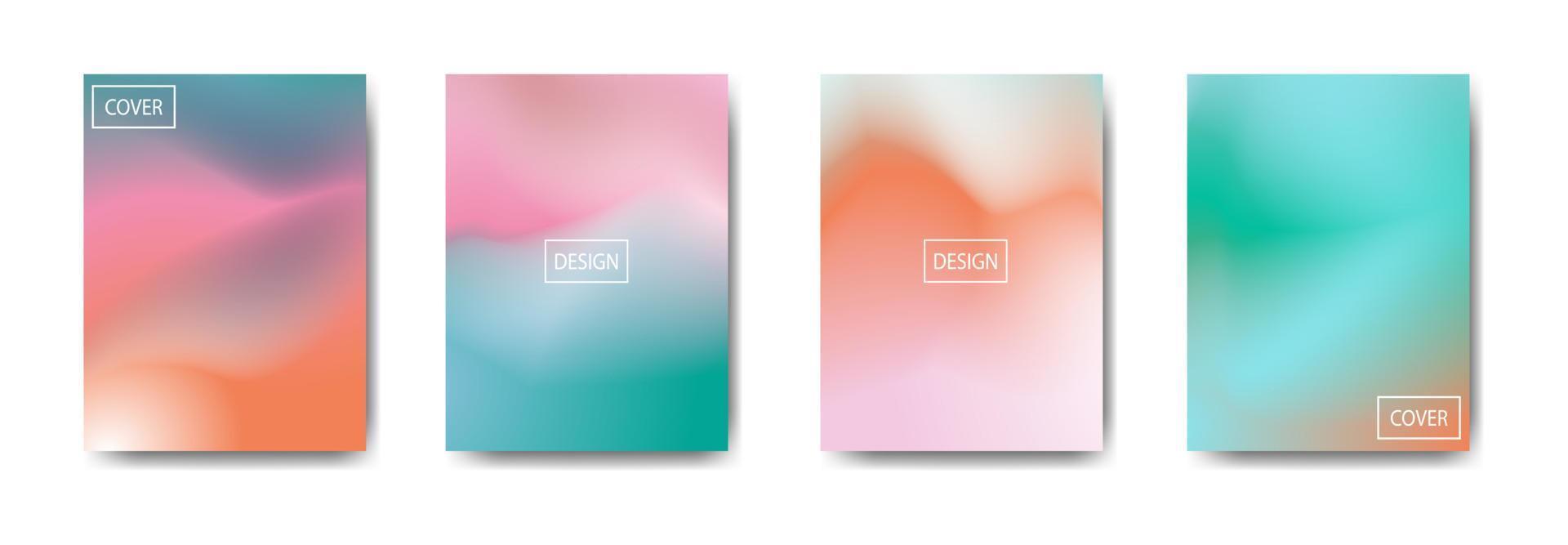 collection of colorful gradient background cover flyers are used for backgrounds, posters, banners. vector