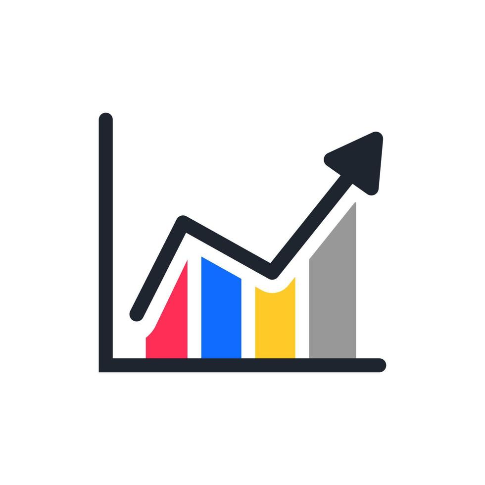Icon business graph or chart diagram. vector