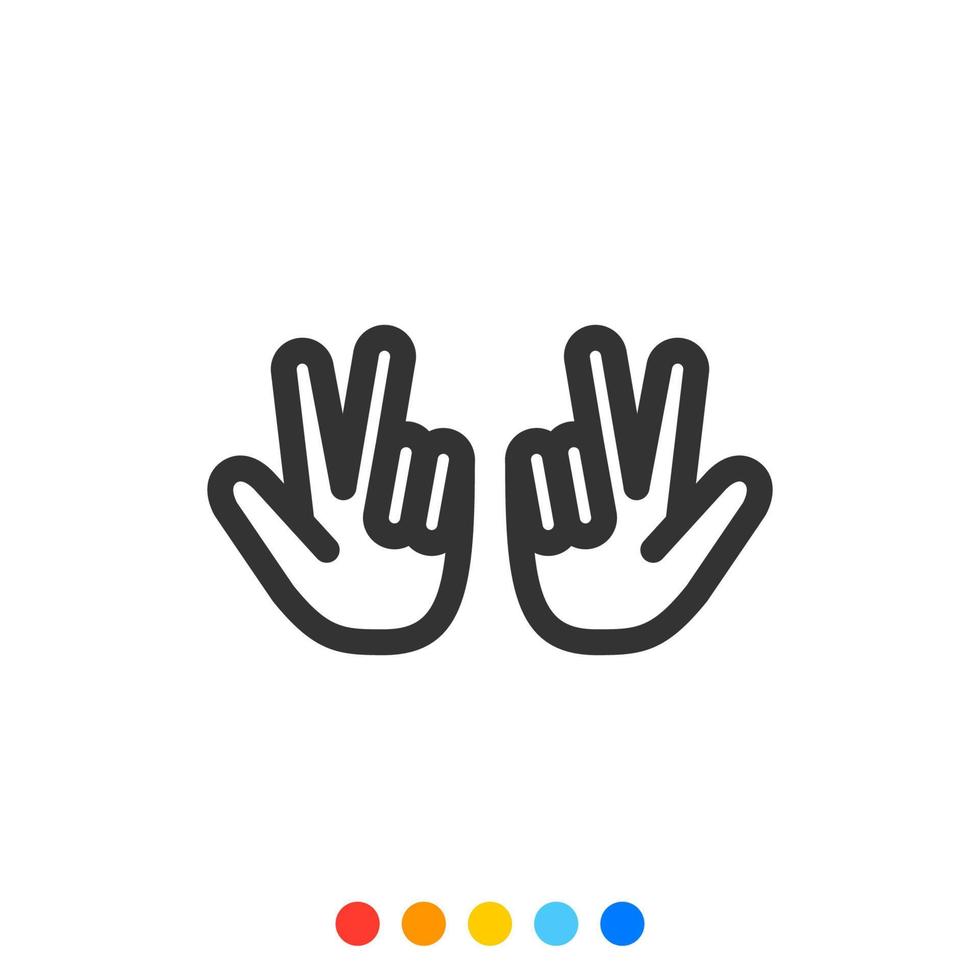 Hand gesture icon, Hand gesture of Hip Hop or Rap, Vector. vector