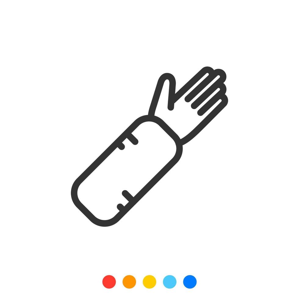 Arm splint vector icon, Vector and Illustration.