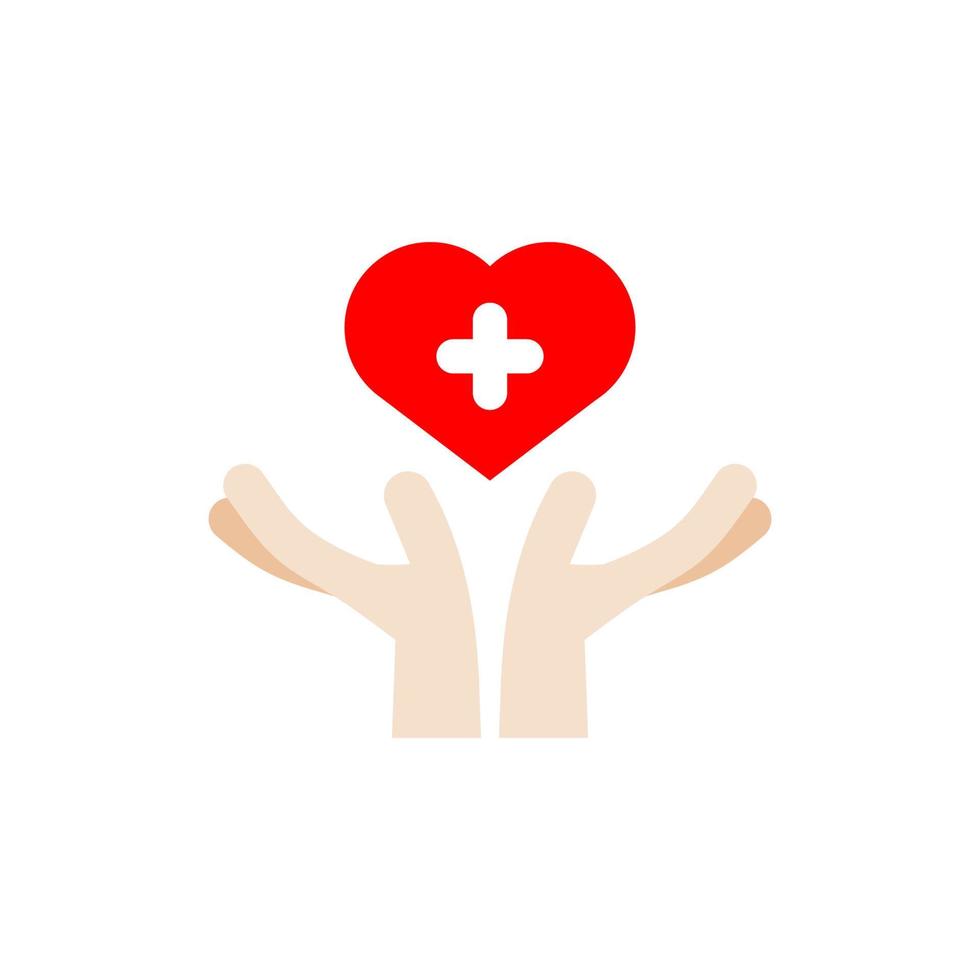 Hand holding heart icon, Health care icon, Vector. vector