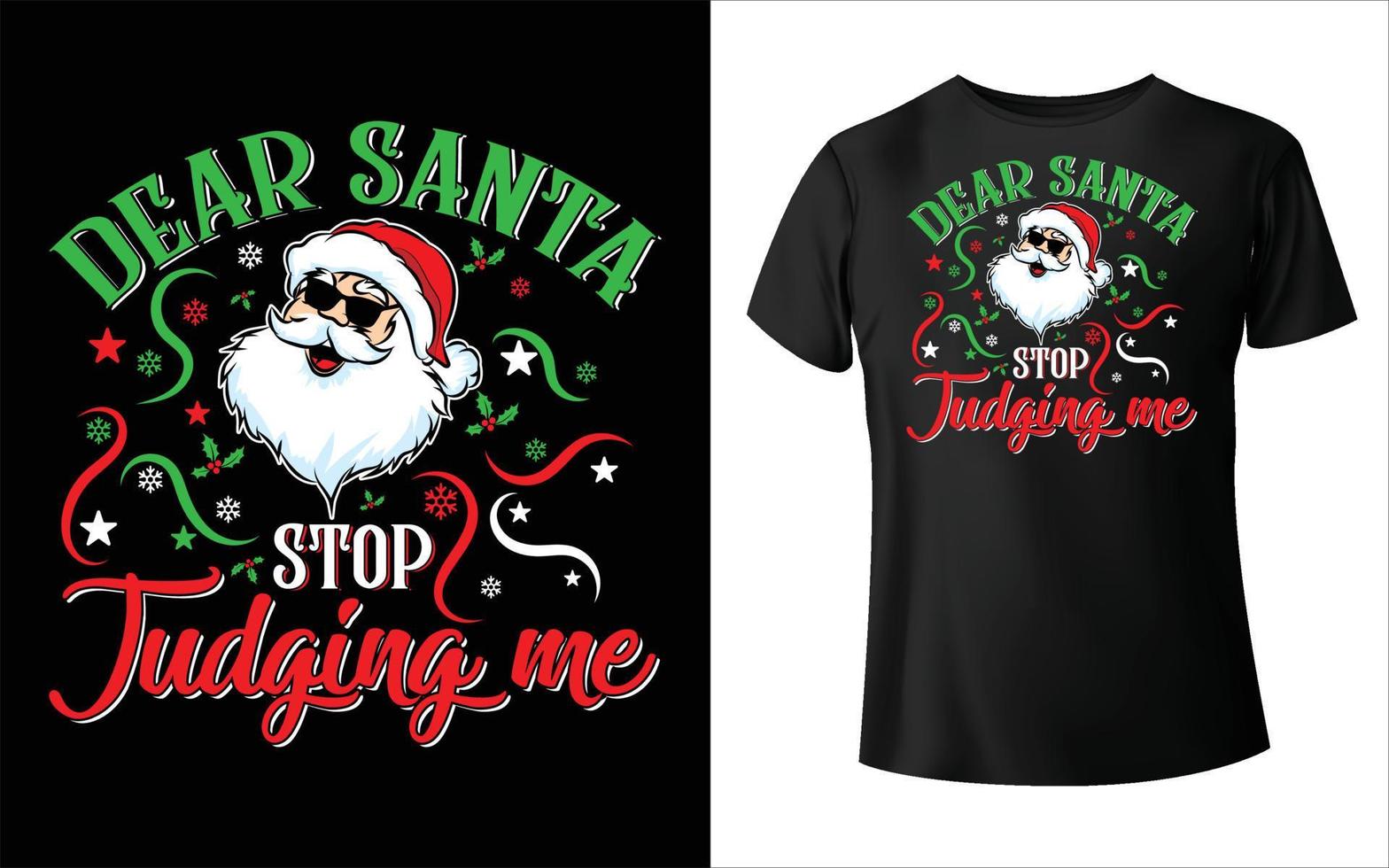 Santa please stop here christmas t-shirt design - Vector graphic, typographic poster, vintage, label, badge, logo, icon or t-shirt