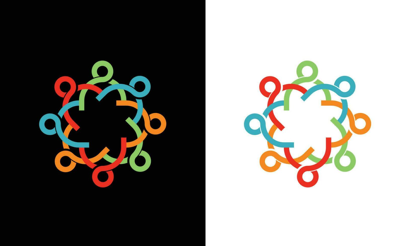 Teamwork family, coworkers emblem sign symbol logotype.Abstract people symbol, togetherness and community concept design, social connection icon vector