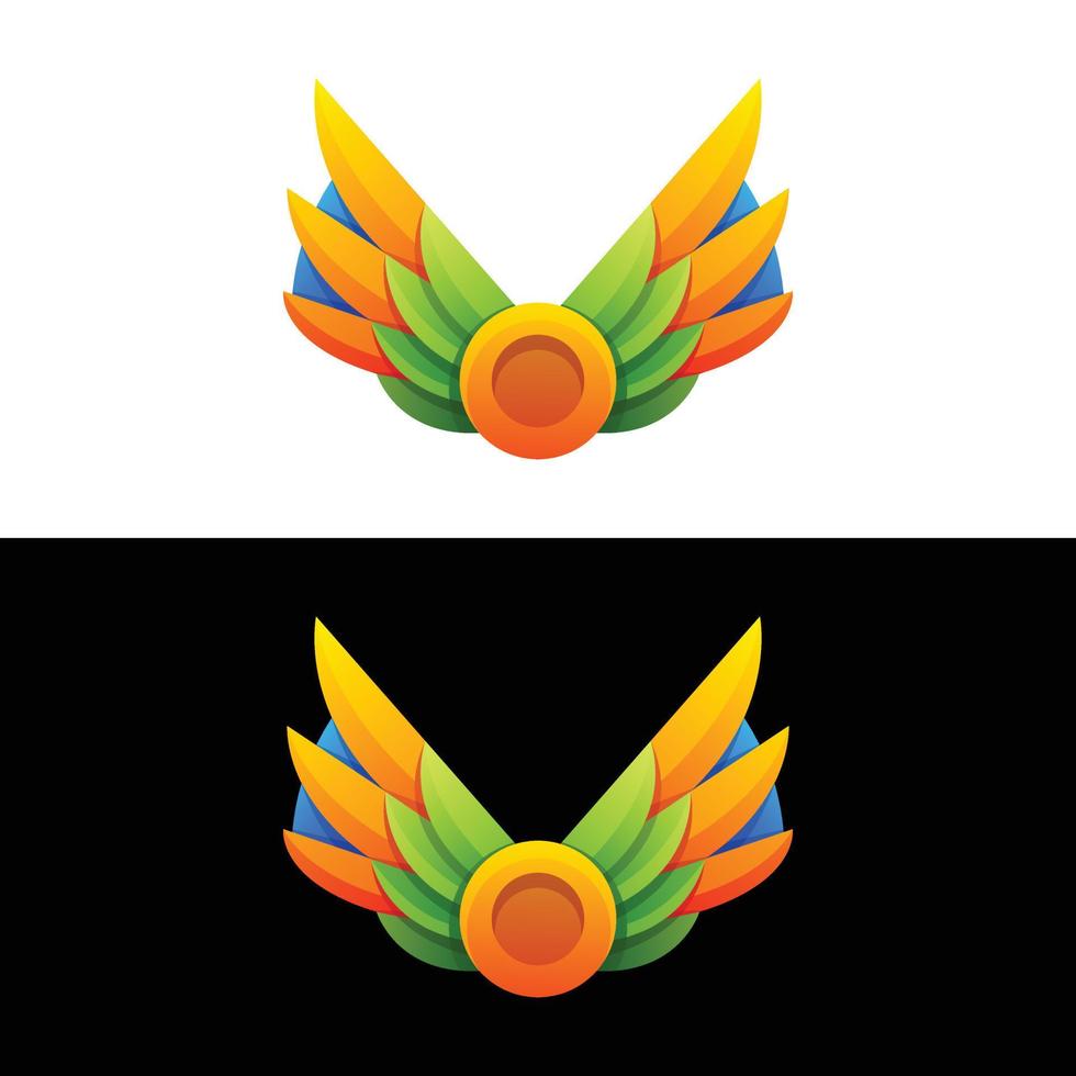 vector logo ilustración alas degradado estilo colorido